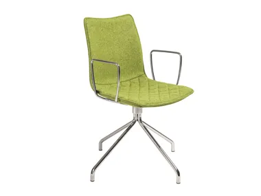 NEBRASKA - Trestle-based fabric chair with armrests _ AP Factor